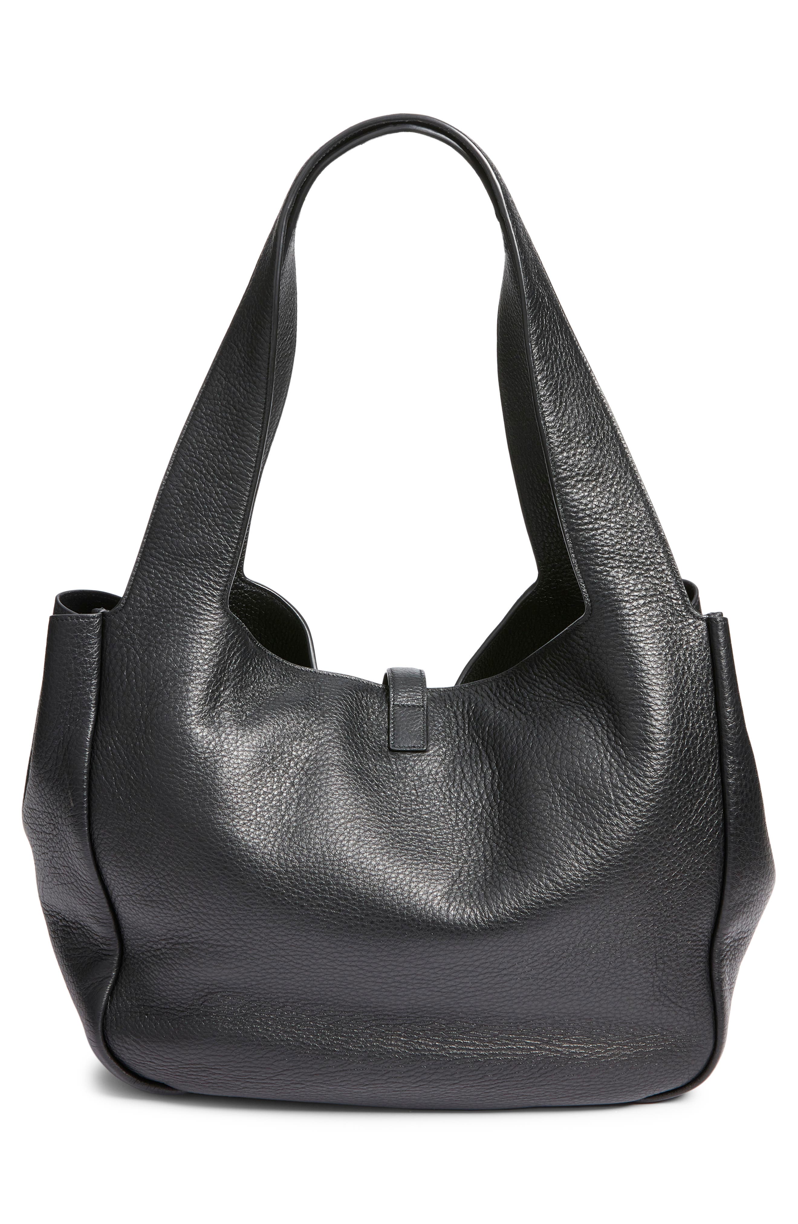 Saint Laurent Le 5 À 7 Bea Leather Tote, Alternate, color, 1000 Noir