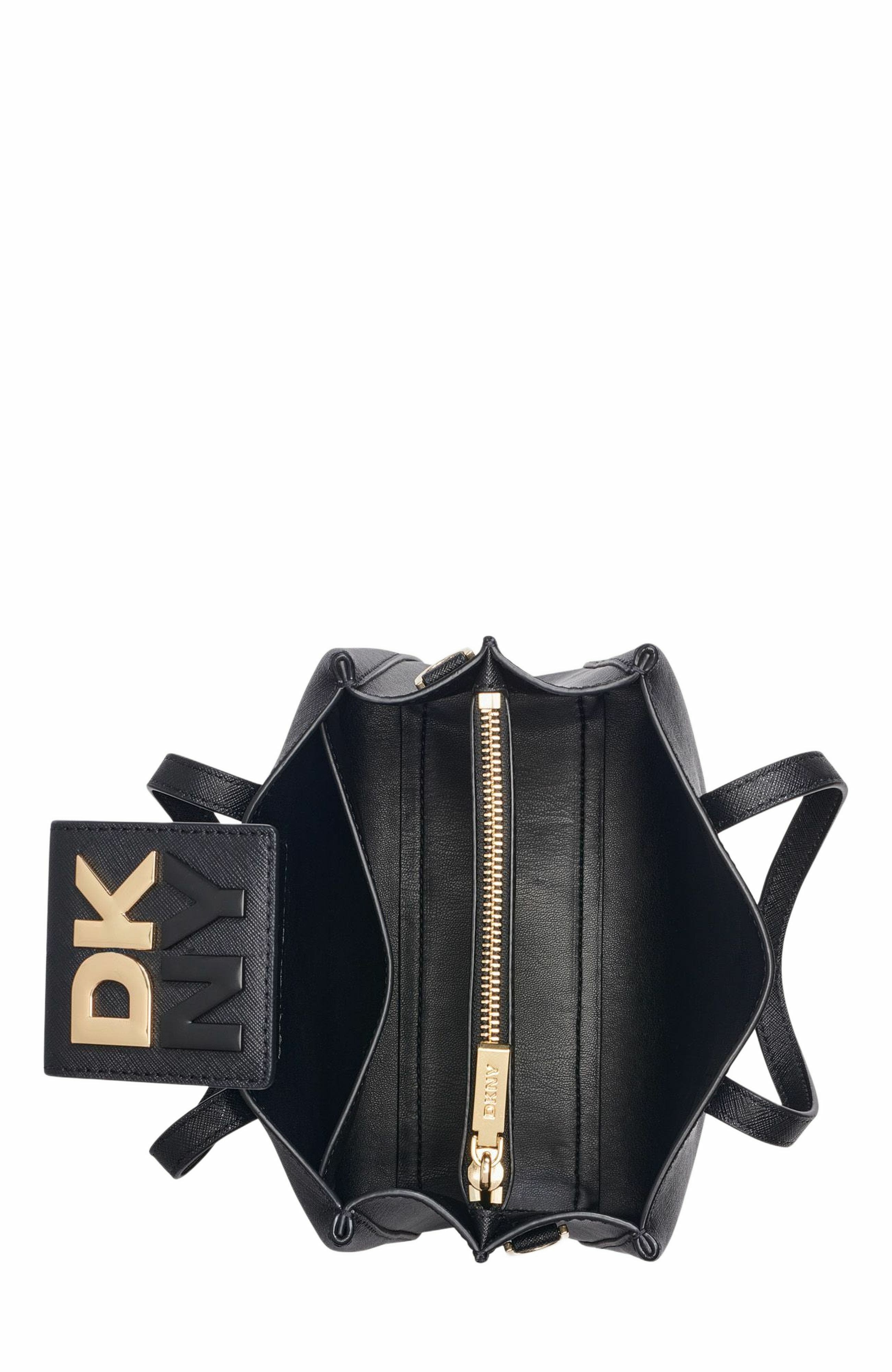 DKNY Faye Small Satchel, Alternate, color, Blk/Gold