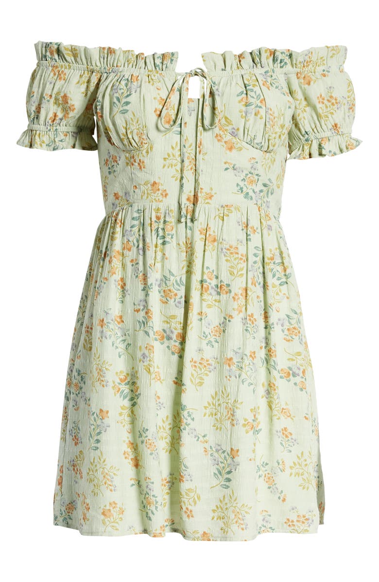 Lulus All Heart Floral Print Off the Shoulder Minidress, Alternate, color,