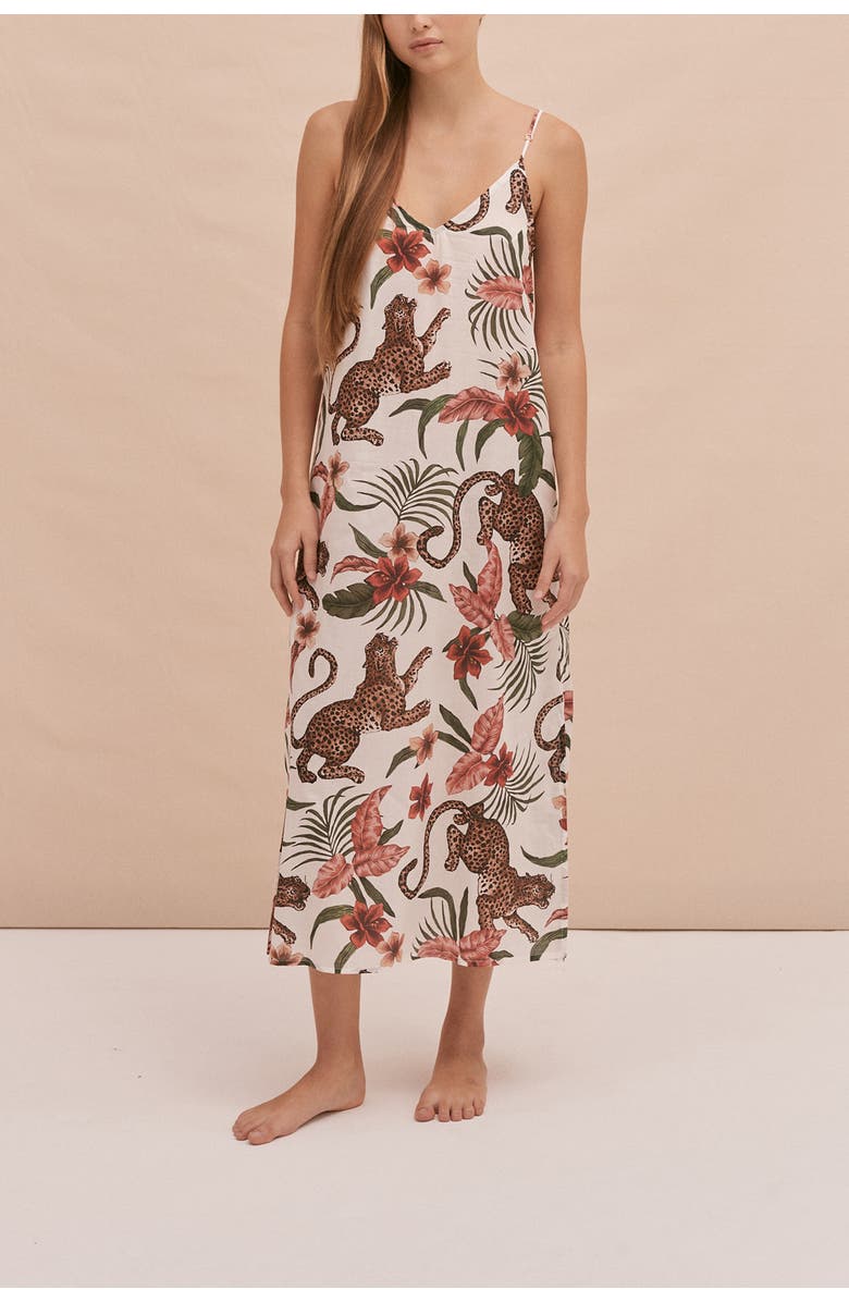 Desmond & Dempsey Slip Nightie, Main, color, Soleia Cream