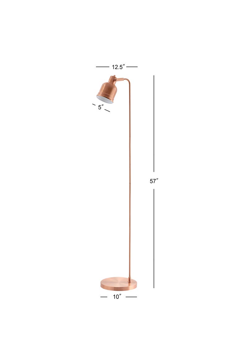 Brandon 57" Metal Task LED Floor Lamp, Copper, Alternate, color, Copper