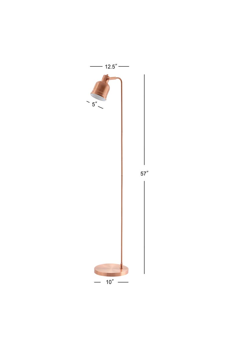 JONATHAN Y Brandon 57" Metal Task LED Floor Lamp, Copper, Alternate, color, Copper