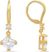 Queen Jewels Sterling Silver CZ Drop Earrings