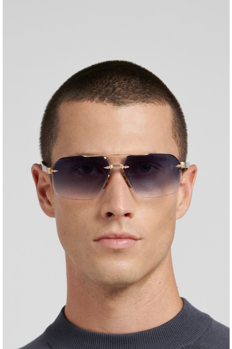 61mm Navigator Sunglasses, Alternate, color, GOLD BLACK/ BL SF AR