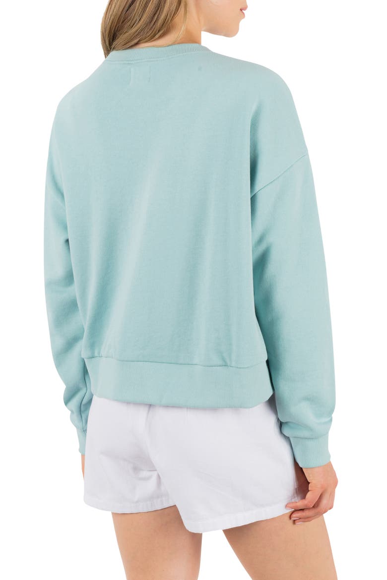 Hello Aloha Oversize Relaxed Sweatshirt, Alternate, color, CANAL BLUE