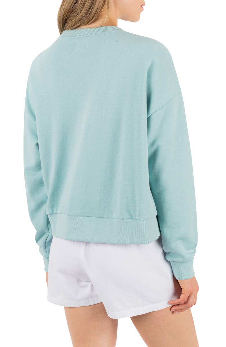 Hurley Hello Aloha Oversize Relaxed Sweatshirt, Alternate, color, Canal Blue
