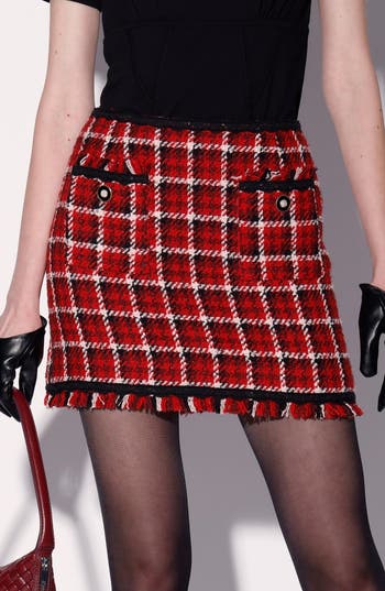 Walter Baker Ada Embroidered Tweed Miniskirt In Multi