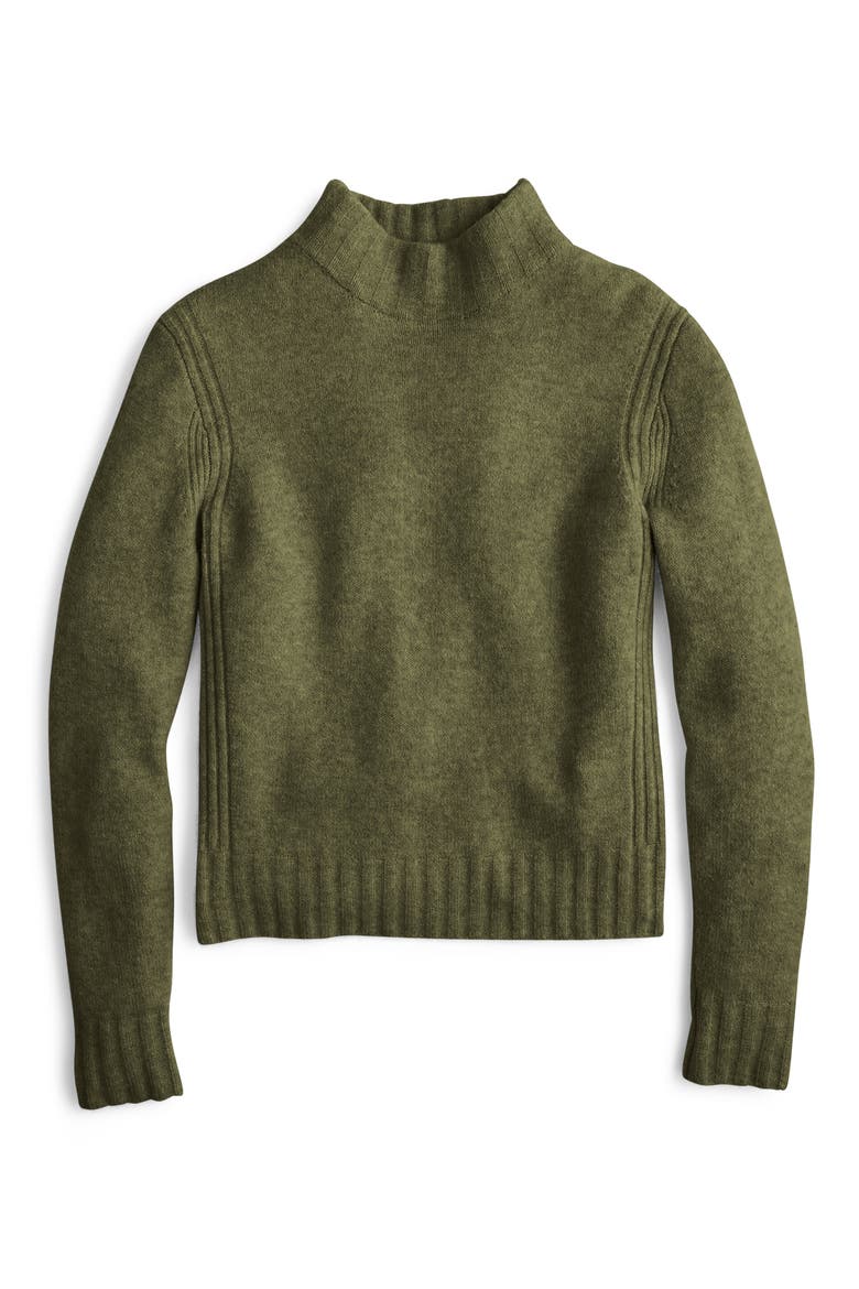 Mock Neck Sweater, Alternate, color, HEATHER LODEN GREEN