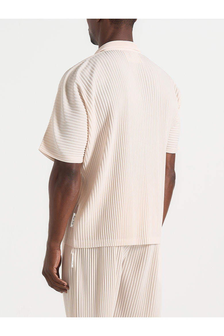 Justin Pleated Boxy Shirt, Alternate, color, Cream