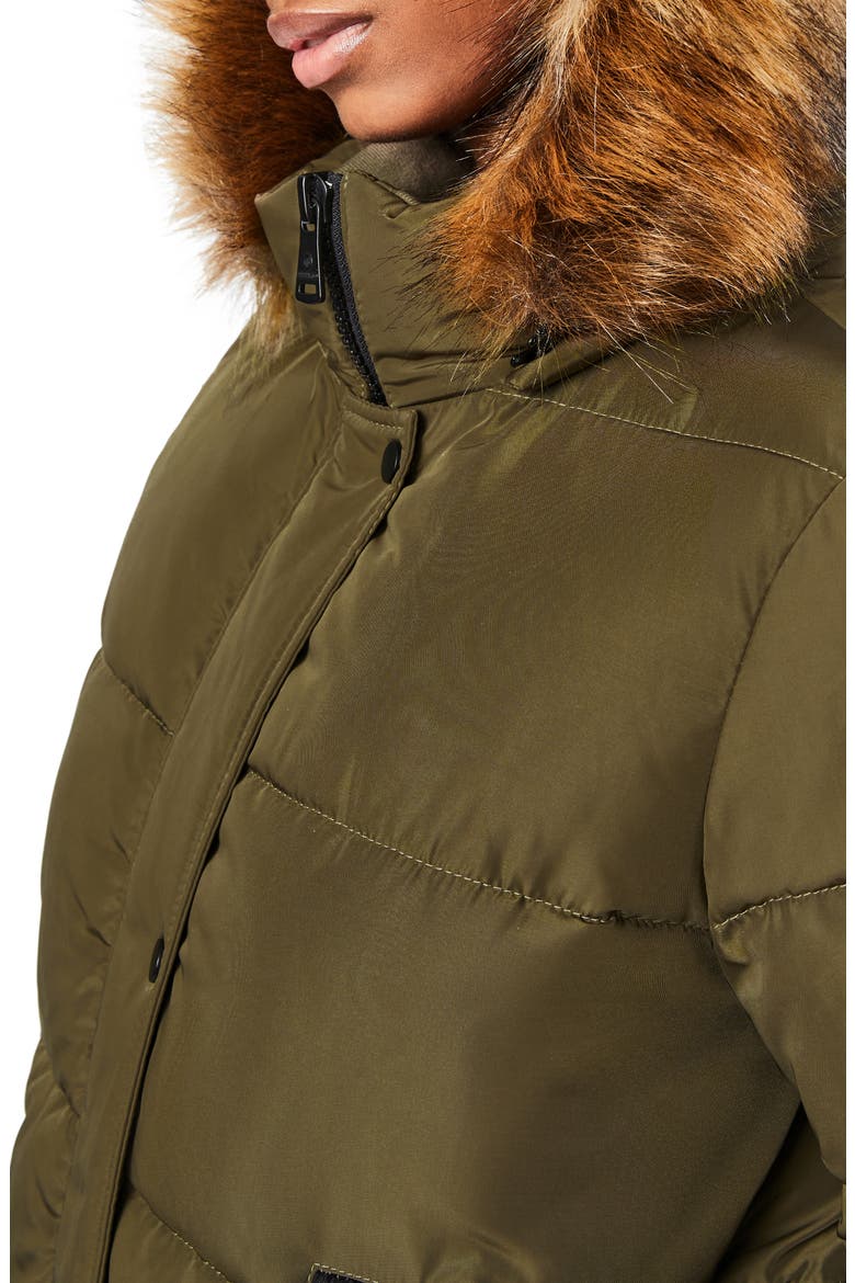 Long Parka with Faux Fur Hood Trim, Alternate, color, OLIVIA