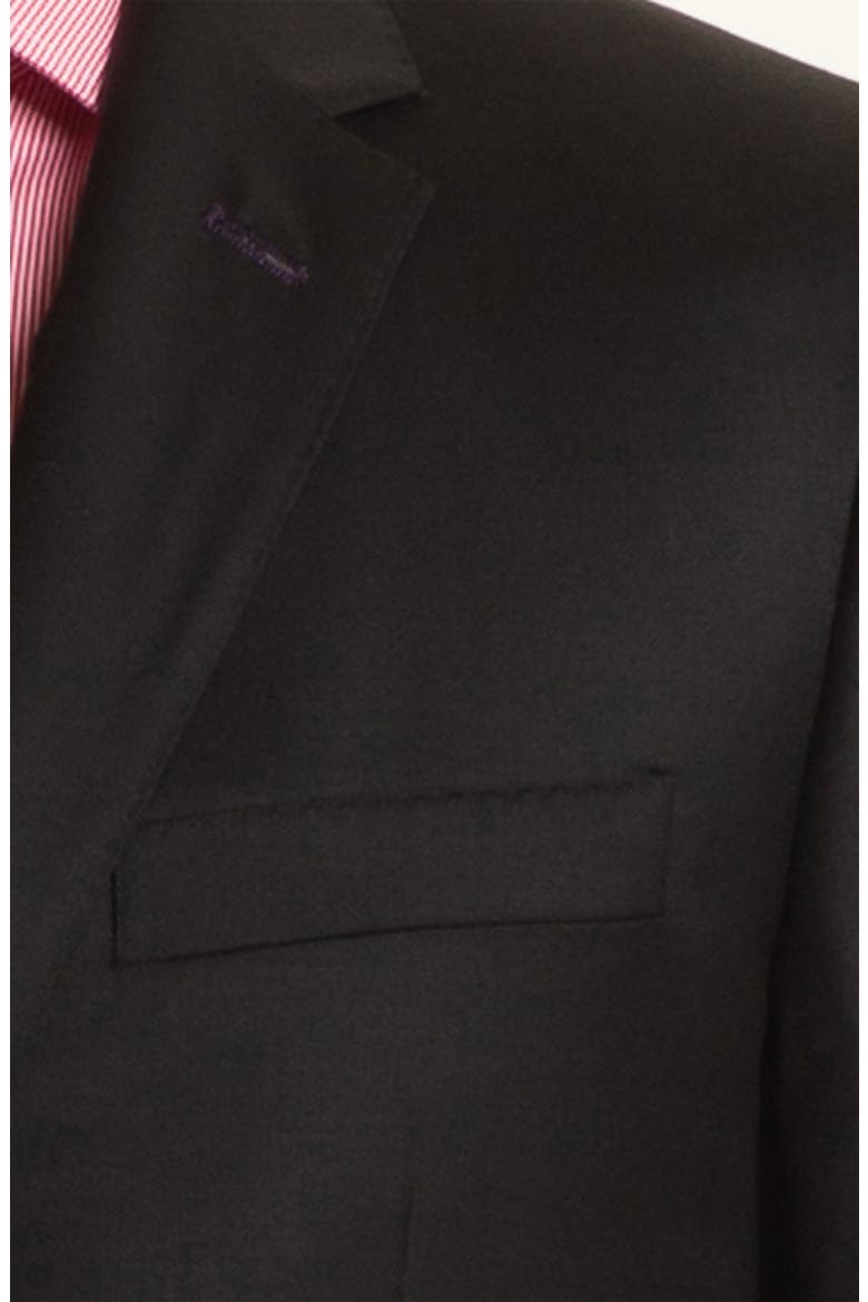 Trim Fit Wool Suit, Alternate, color, SOLID BLACK