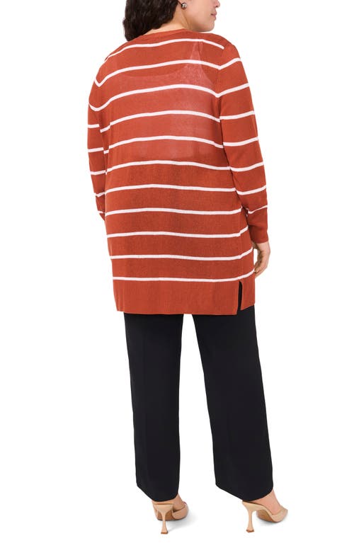 Halogenr Halogen(r) Stripe Longline Cardigan In Baked Clay