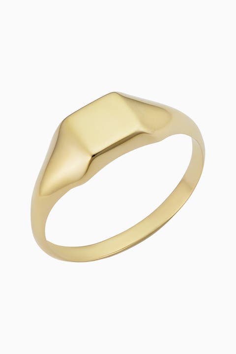 14K Yellow Gold Florence Square Signet Ring