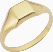 Oradina 14K Yellow Gold Florence Square Signet Ring