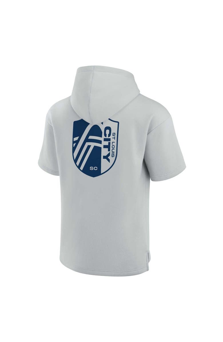 Fanatics Signature Unisex Fanatics Signature Gray St. Louis City SC Elements Super Soft Fleece Short Sleeve Pullover Hoodie, Alternate, color, Gray