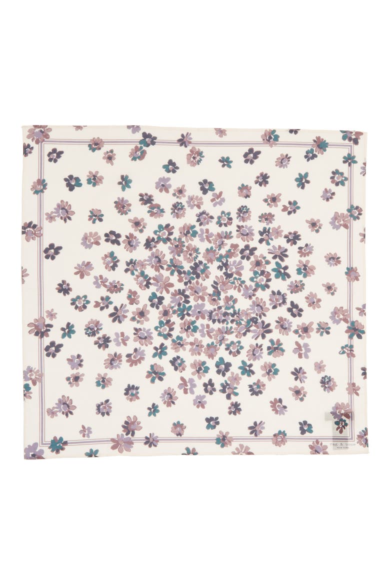 Floral Cotton & Silk Scarf, Alternate, color, IVORY MULTI
