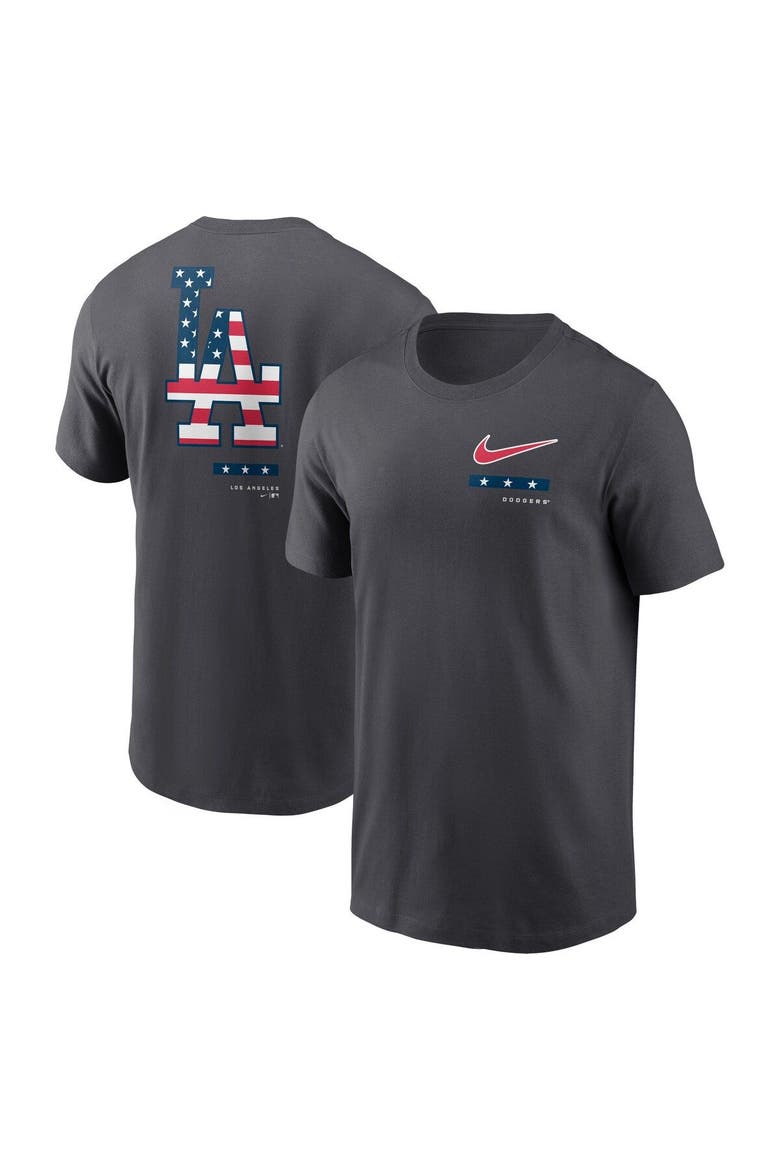 Men's Nike Anthracite Los Angeles Dodgers Americana T-Shirt, Main, color, Anthracite