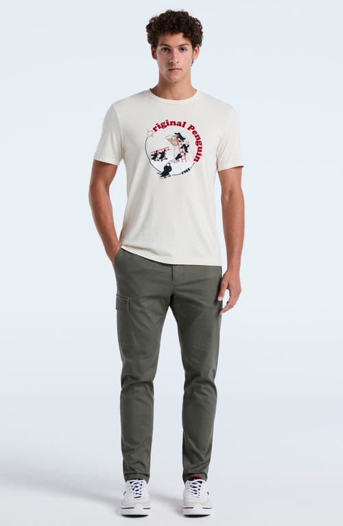 Original Penguin Flocked Graphic T-shirt In White