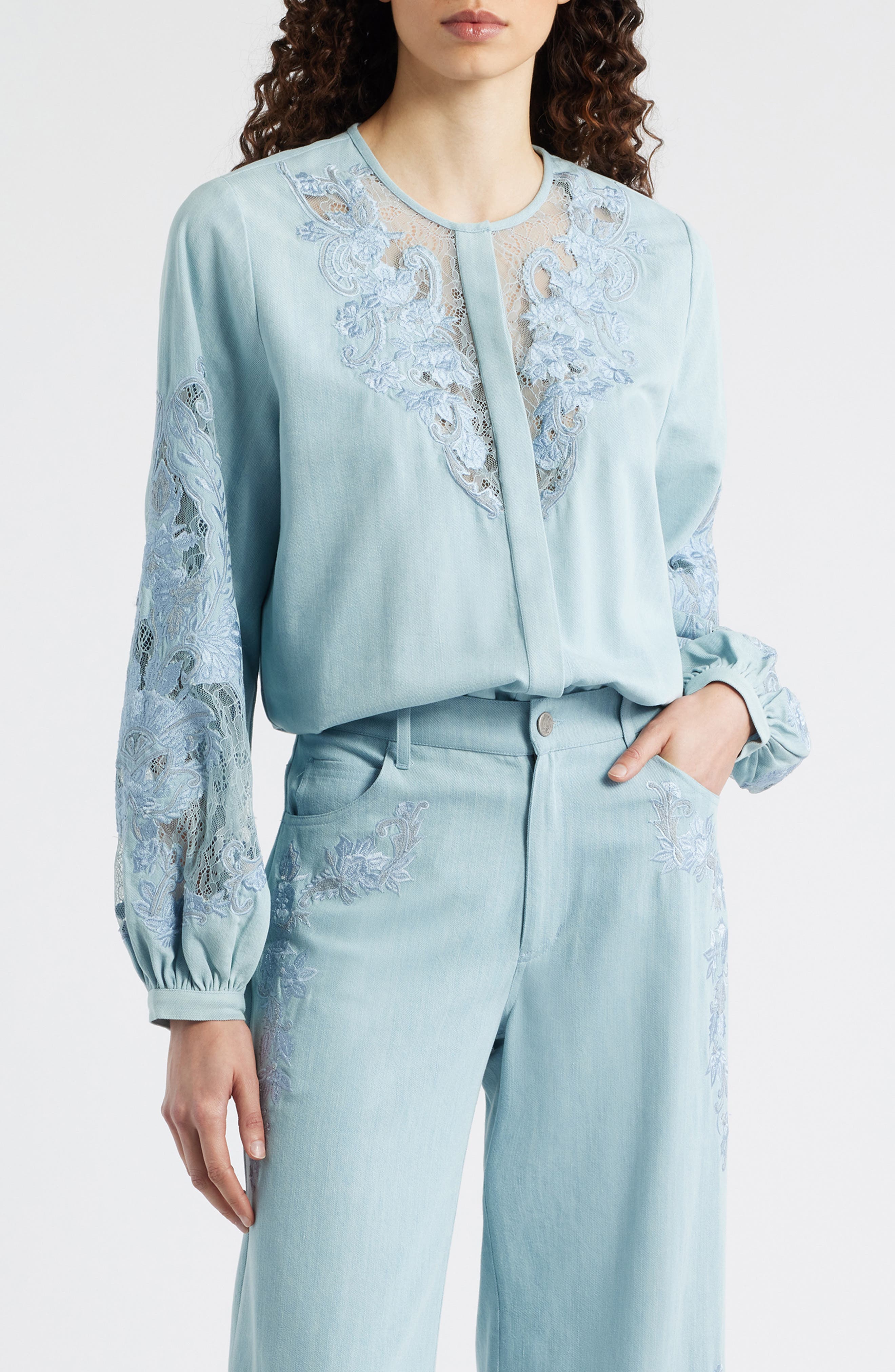 Oakley Lace Button-Up Top