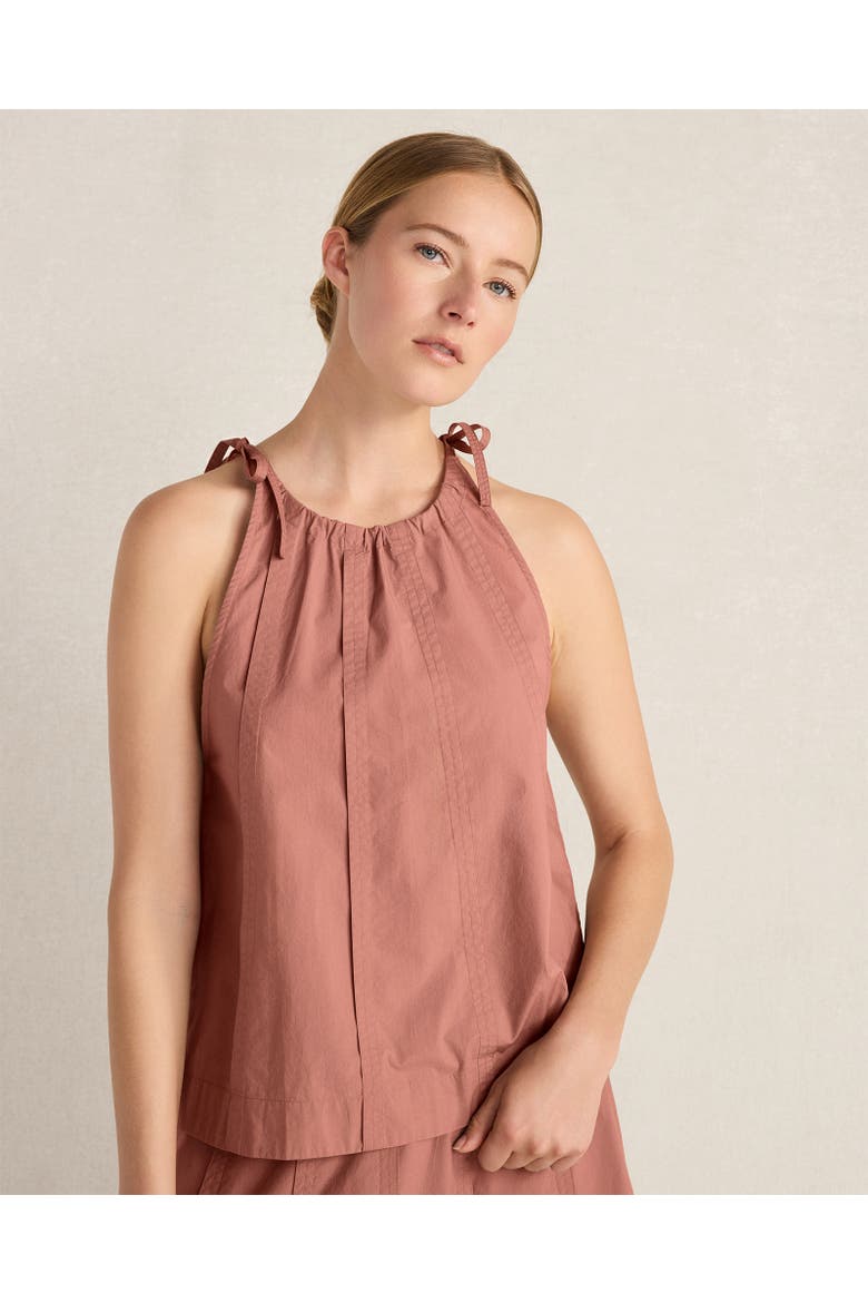 Organic Cotton Poplin High Neck Top, Main, color, Ash Rose