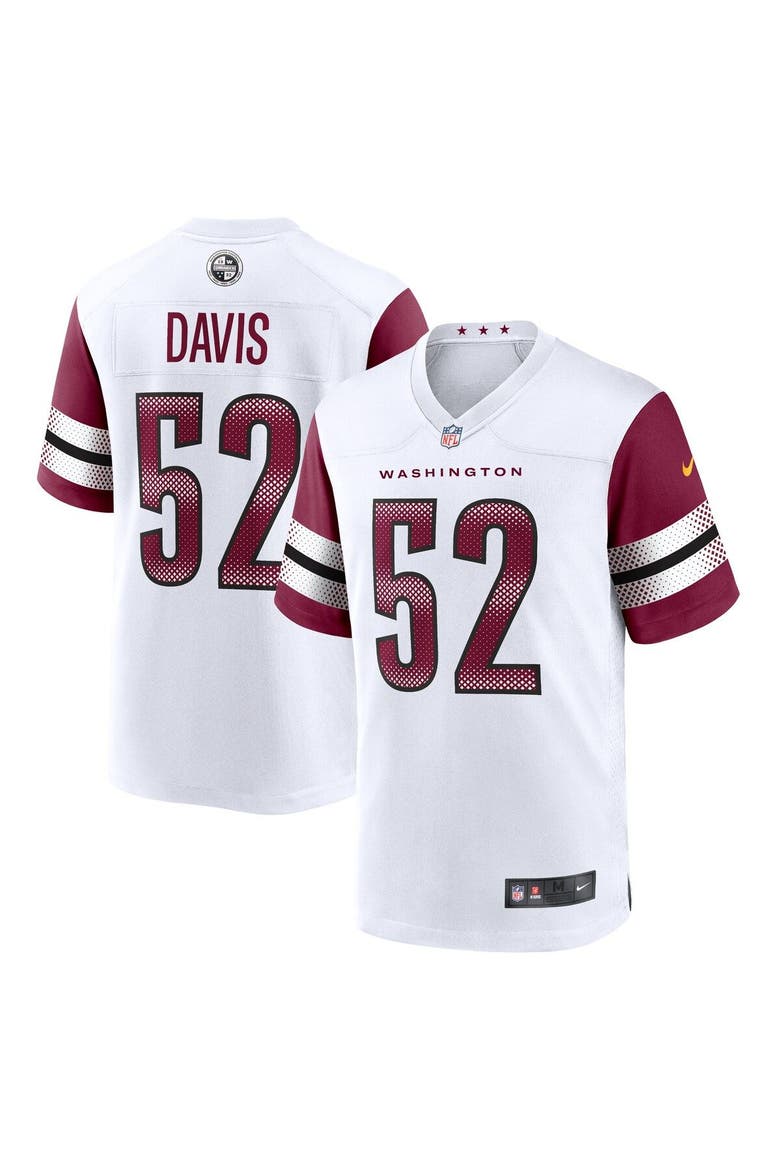 Men's Nike Jamin Davis White Washington Commanders Game Jersey, Main, color, White