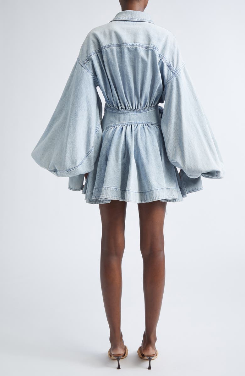 Zimmermann Rebellion Denim Wrap Minidress, Alternate, color, Castaway