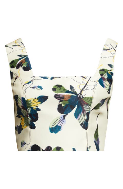 Carda Abstract Floral Crop Top