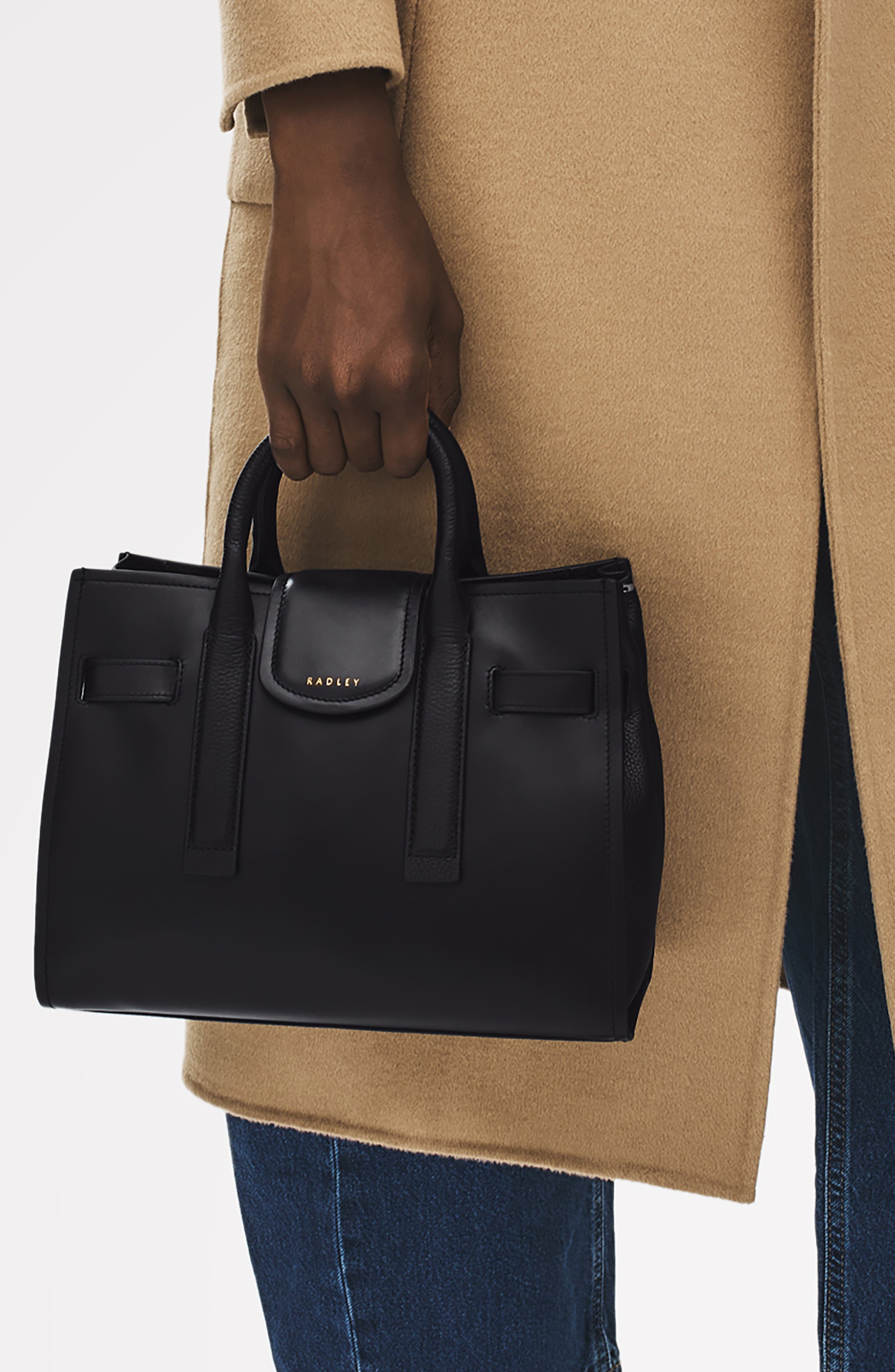 Radley St. Pancras Lane Small Leather Tote Bag, Alternate, color, Black