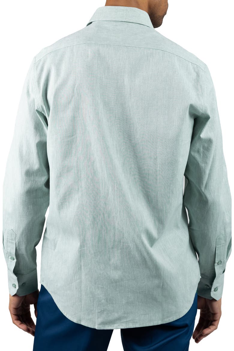 Mélange Linen Blend Button-Up Shirt, Alternate, color, SPEARMINT