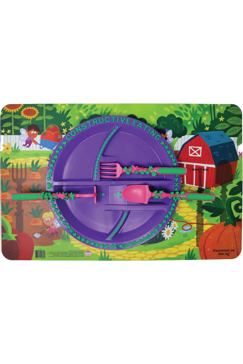 3 Piece Place Setting for Kids and Toddlers, Main, color, Purple