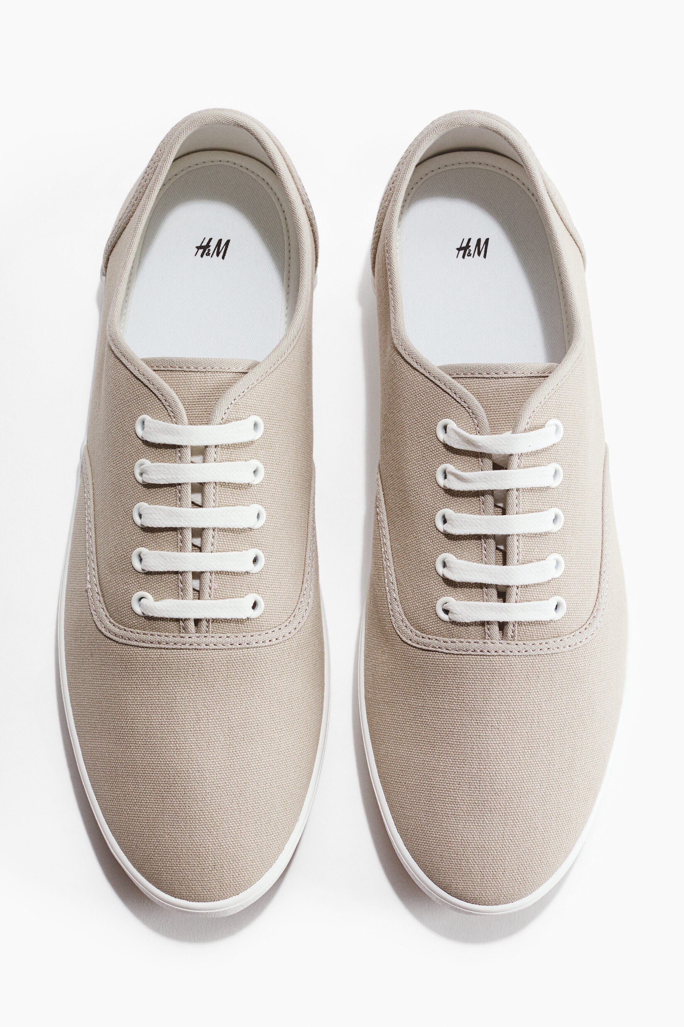 H&M Canvas sneakers, Alternate, color, Beige