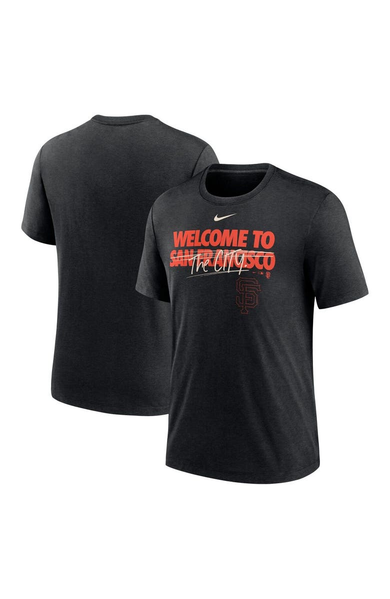 Nike Men's Nike Heather Black San Francisco Giants Home Spin Tri-Blend T-Shirt, Main, color,