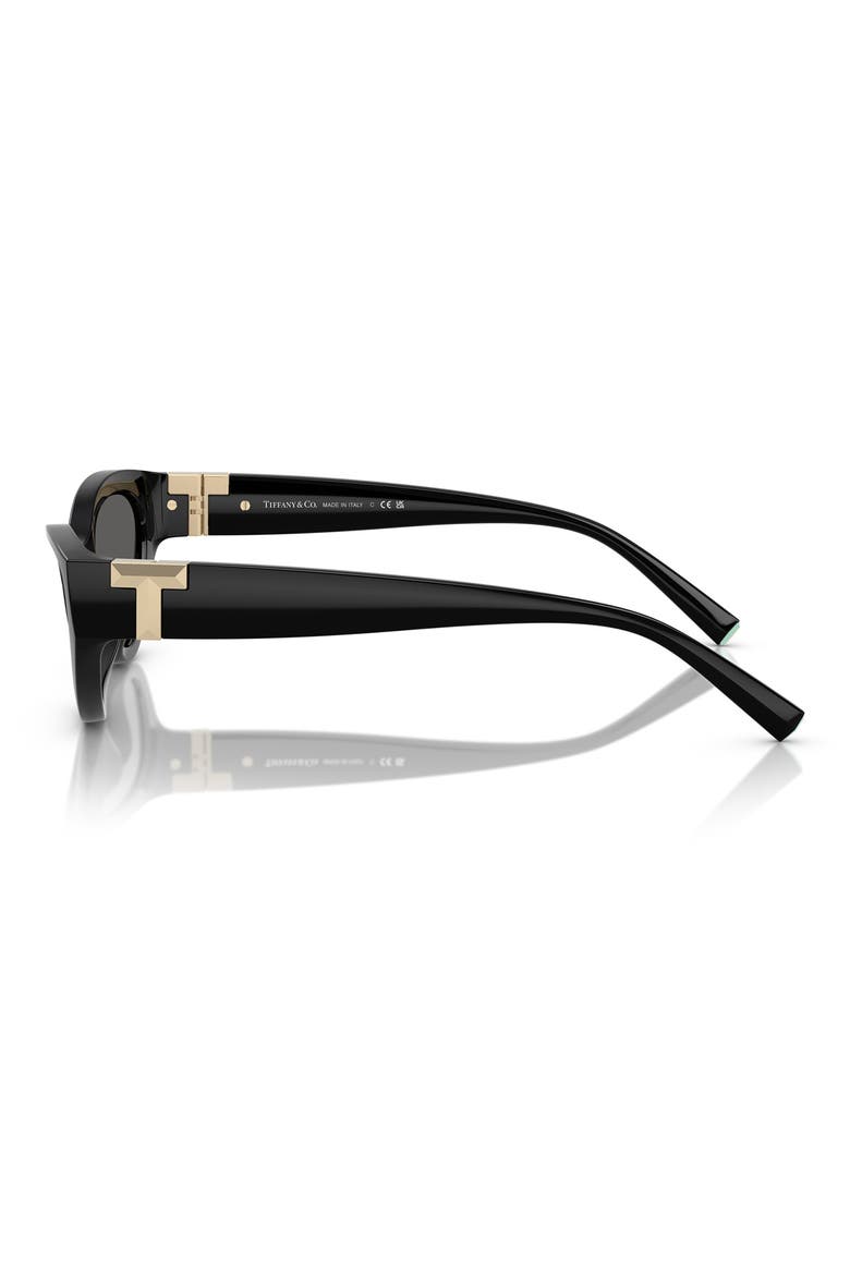 54mm Oval Sunglasses, Alternate, color, BLACK