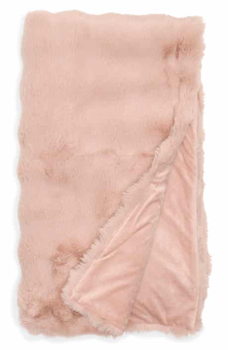 NORDSTROM RACK Bubble Faux Fux Throw Blanket