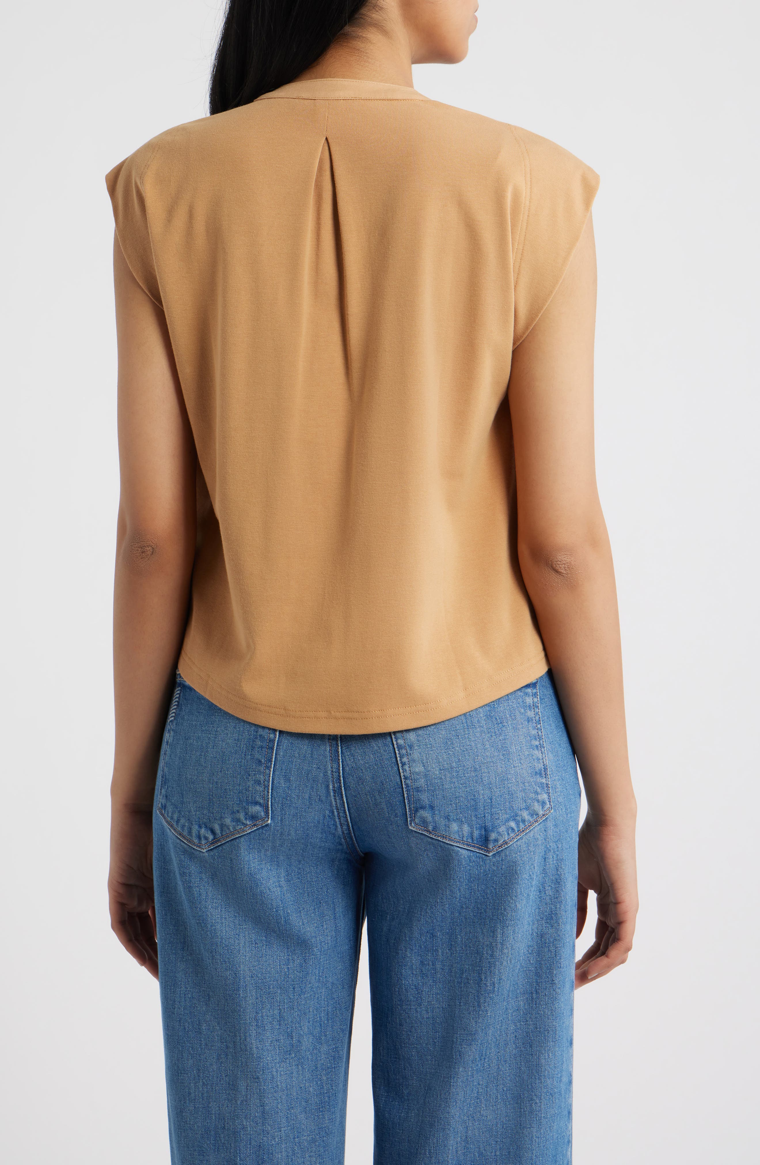 Embellished Cap Sleeve Button-Up Shirt - image 2