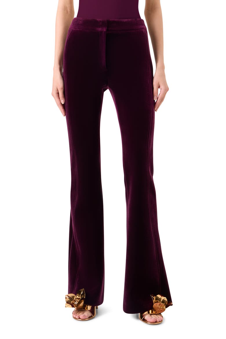 Faris Velvet Scuba Knit Bootcut Pants, Main, color, MERLOT RED