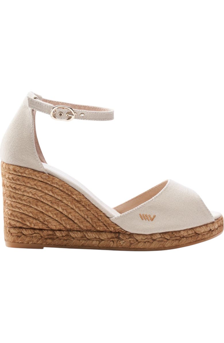 VISCATA Aiguafreda Canvas Espadrille Sandal Wedges, Main, color, Beige