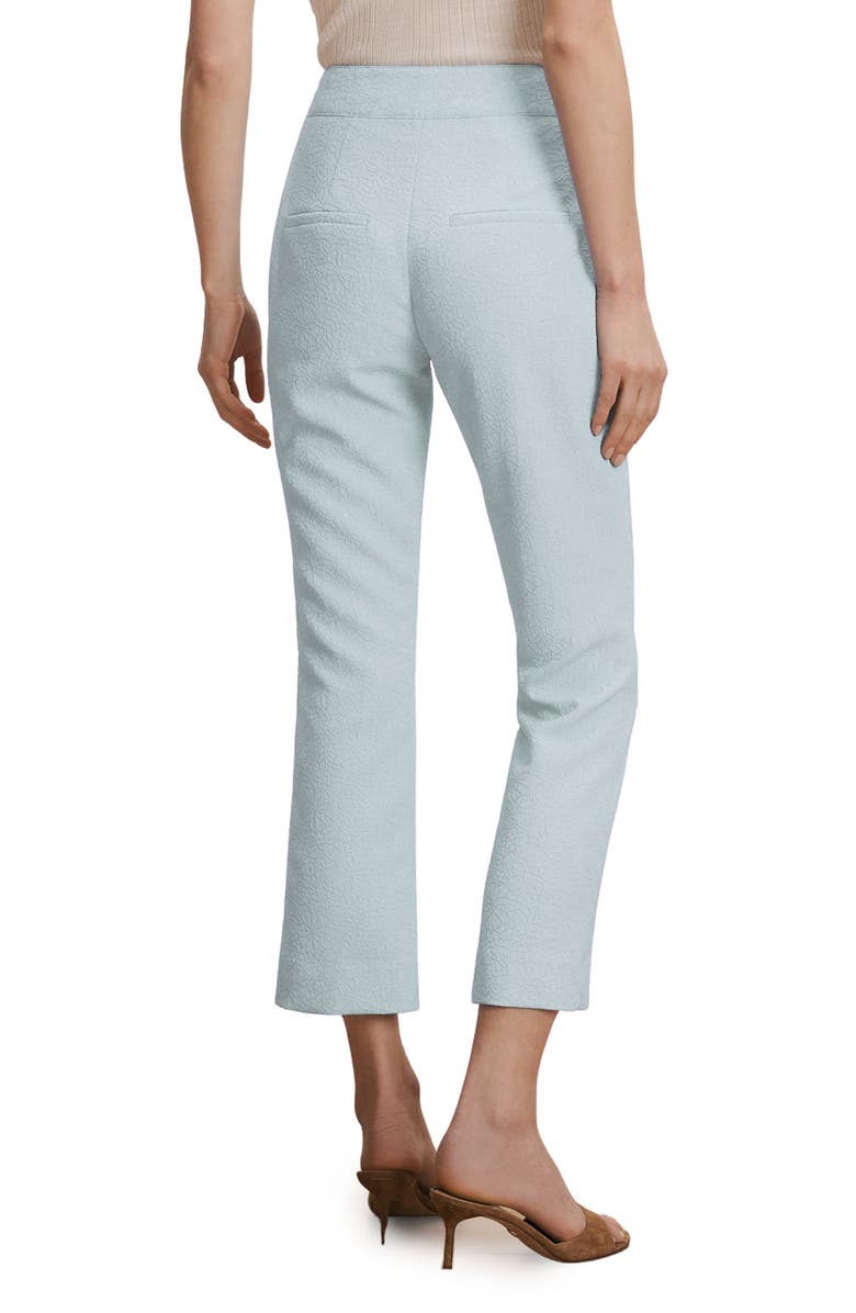 Veronica Beard Dell Pintuck Textured Crop Pants, Alternate, color, Blue Stream