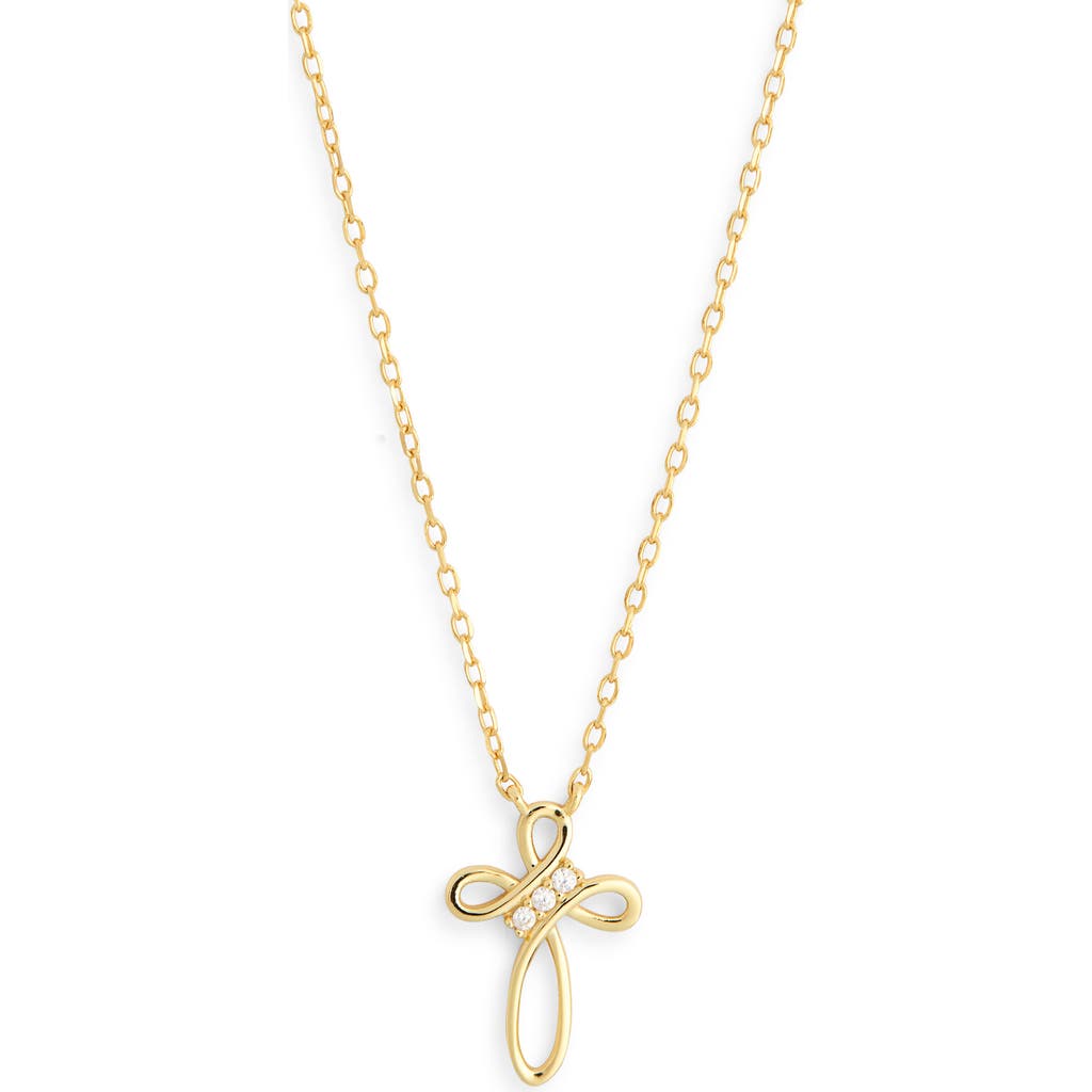 Argento Vivo Sterling Silver Loop Infinity Cross Necklace In Gold