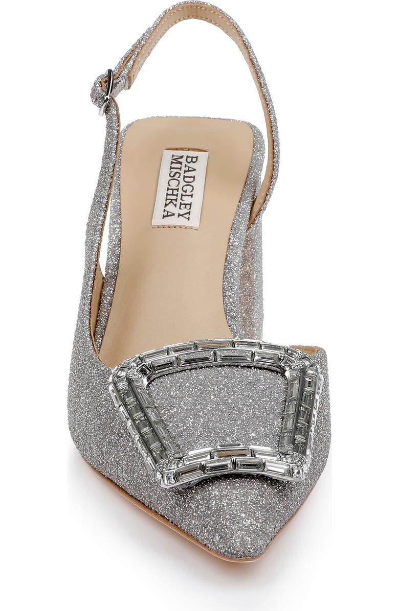 Badgley Mischka Collection Adaline Slingback Pointed Toe Pump, Alternate, color, Silver Antique