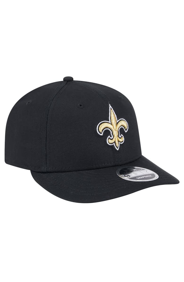 New Era Men
s New Era Black New Orleans Saints Main Low Profile 9FIFTY Snapback Hat, Alternate, color, Black