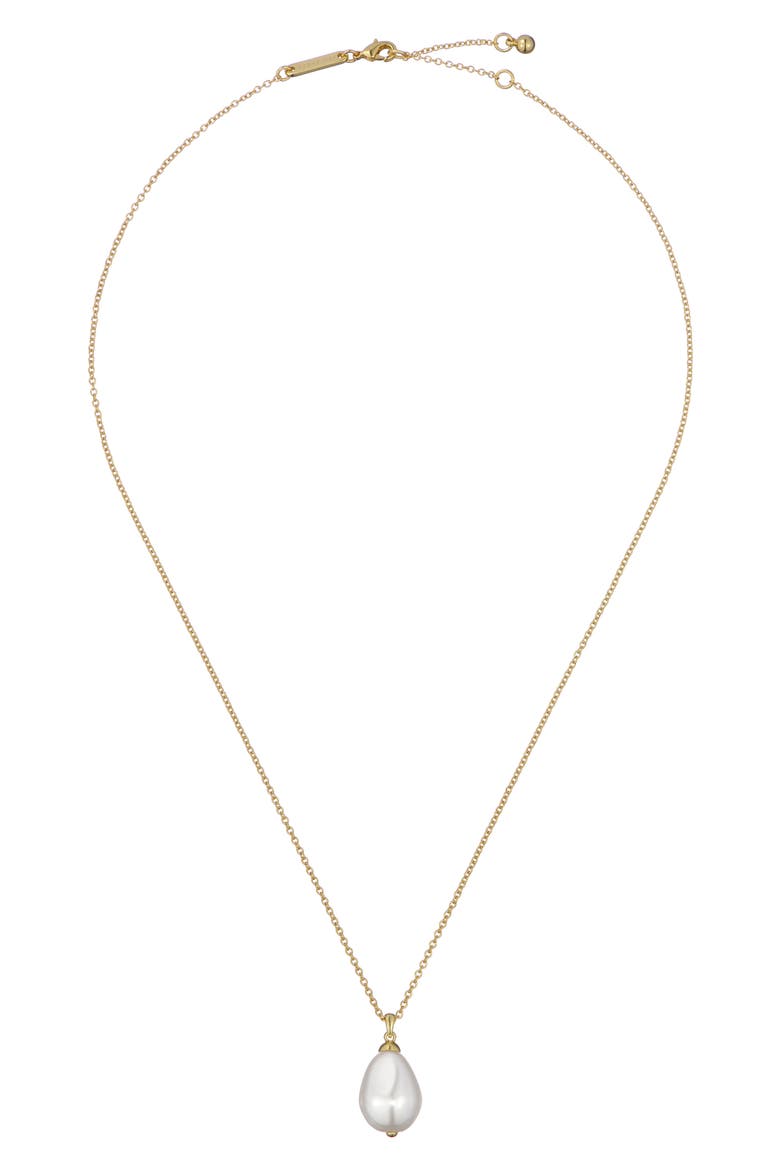 Parmlia Faux Pearl Pendant Necklace, Alternate, color, GOLD TONE/ PEARL