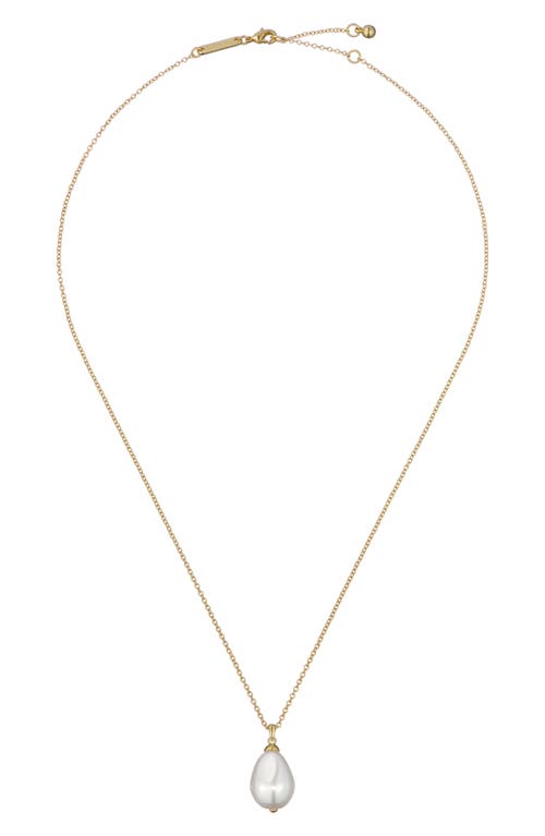 Ted Baker Parmlia Faux Pearl Pendant Necklace In Gold Tone/pearl