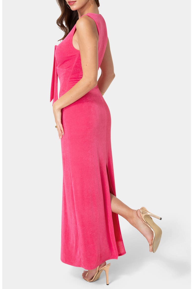 Tie Cutout Sleeveless Maxi Dress, Alternate, color, FUCHSIA