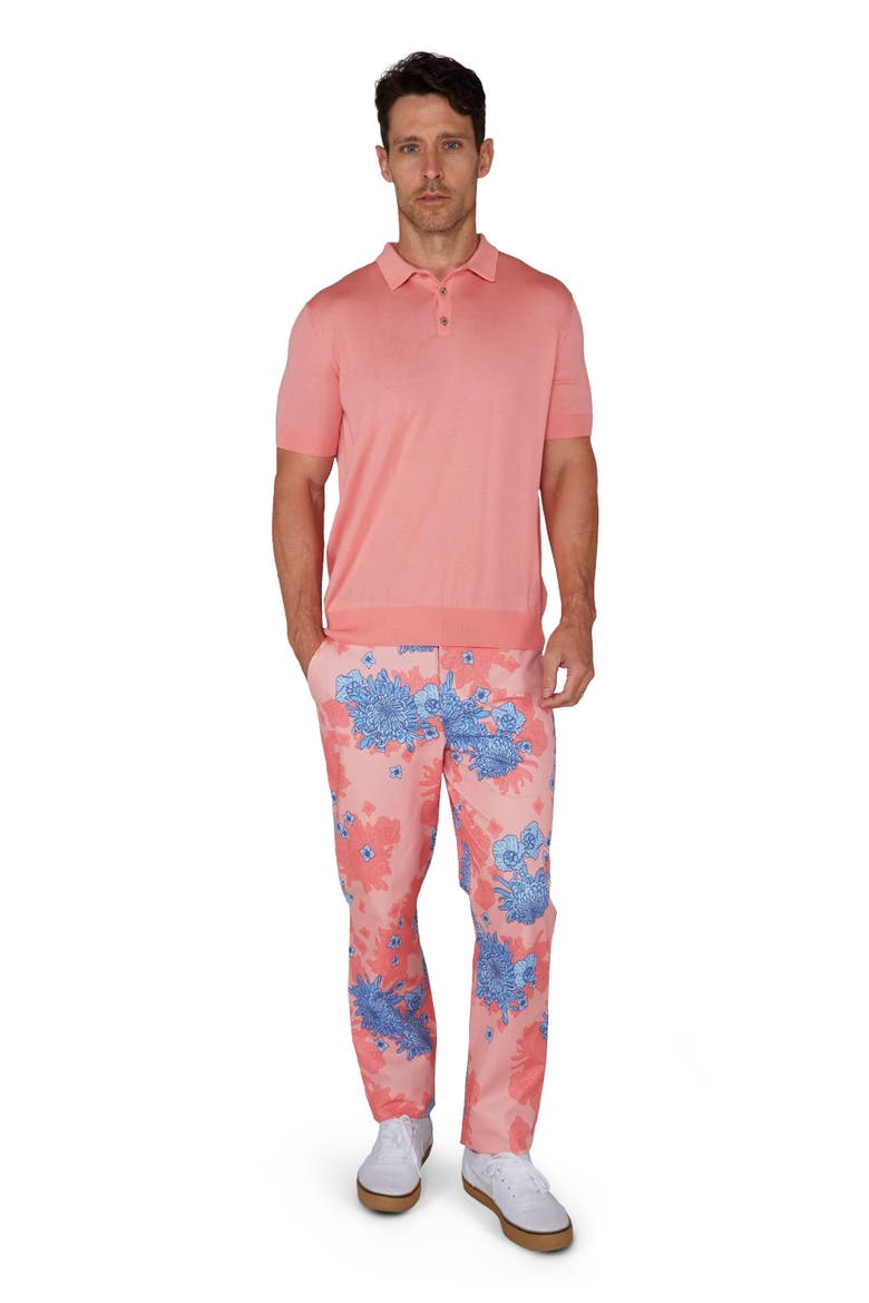 Mens Merino Silk Cashmere Polo, Main, color, FRESH PINK