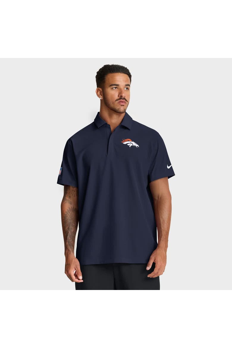 Men's Nike Navy Denver Broncos Sideline City Pride Woven Performance Polo, Alternate, color, Navy