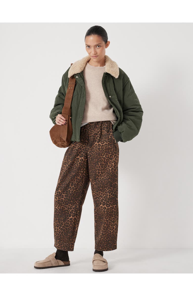 Hush Jack Barrel Leg Pull On Cotton Pants, Alternate, color, Brown Leopard Print
