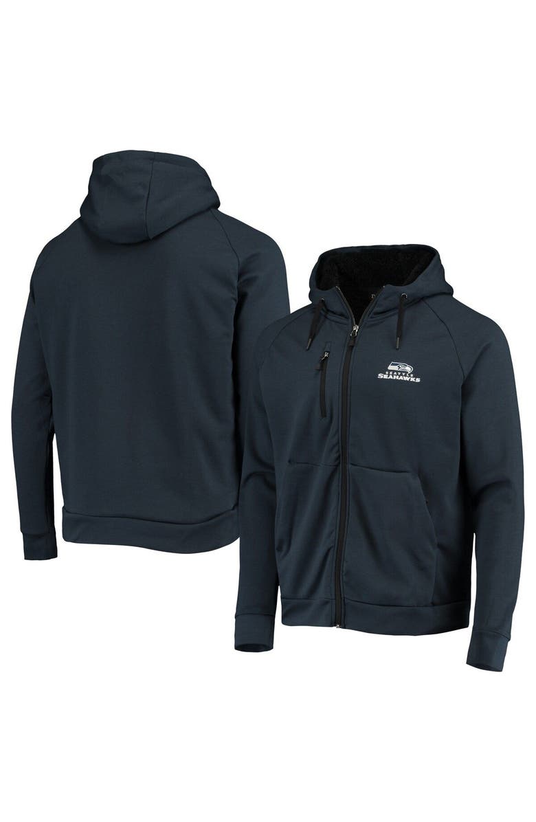 DUNBROOKE Men's Dunbrooke College Navy Seattle Seahawks Shag Tri-Blend Full-Zip Raglan Hoodie, Main, color, Navy
