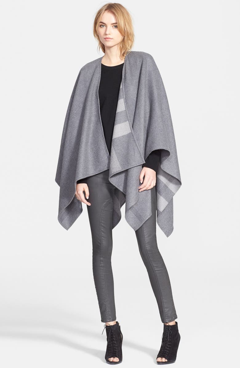 Burberry Reversible Merino Wool Cape, Main, color,