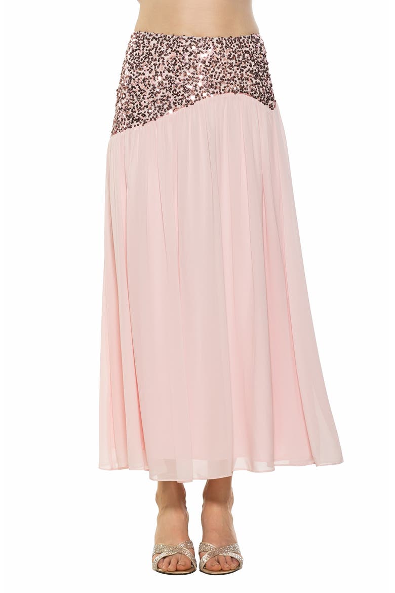 Abby Sequin High Waist Maxi Skirt, Main, color, PINK